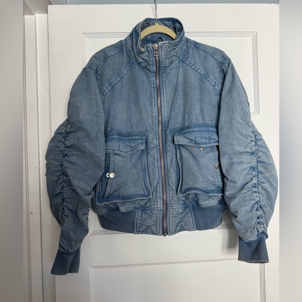 We the free denim bomber